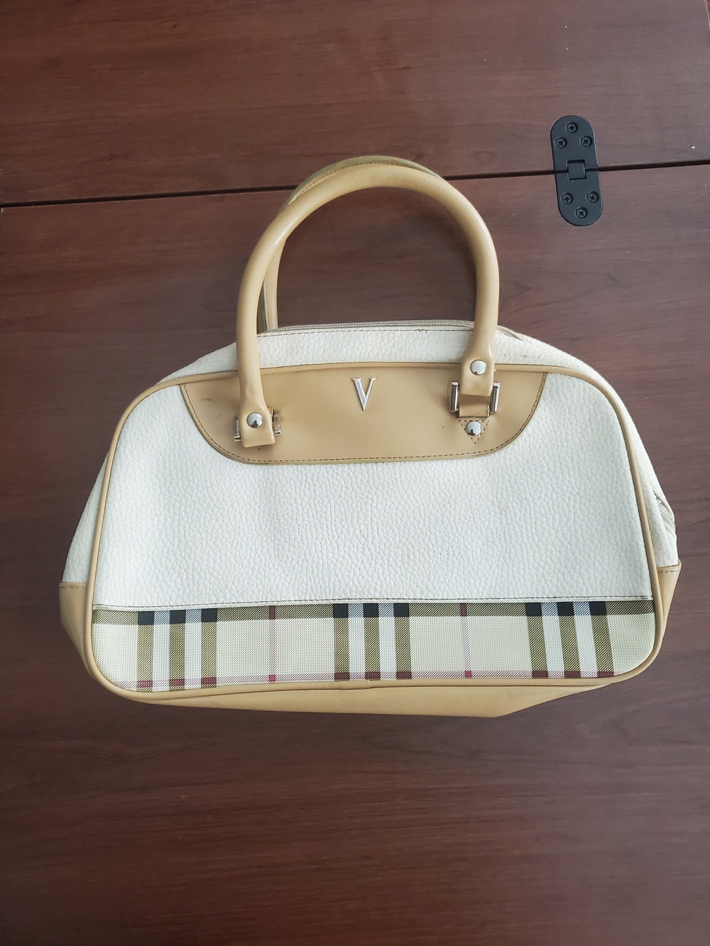 Valentino Oudi Paris Purse In White And Tan